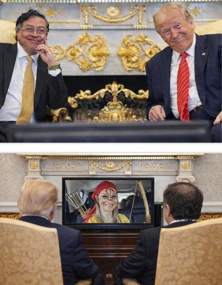 - Te dije que era una payasa. 

- Sí, la oí gritando "Trump haz lo tuyo" y yo ni sabía quién era.