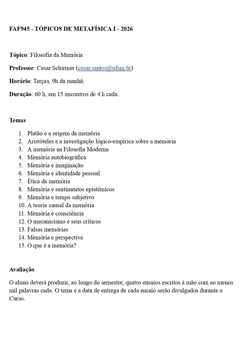 ce_s's tweet photo. Programa do meu próximo curso na Pós-Graduação em Filosofia da UFSM https://t.co/TXVj4NjIzR