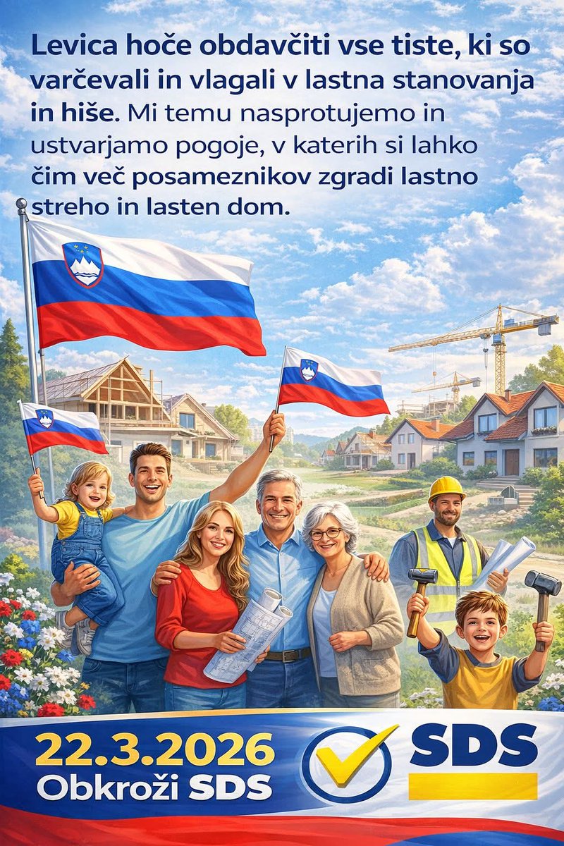 Država mora omogočiti mladim družinam ugodne pogoje,da lahko pridejo do lastnega doma.