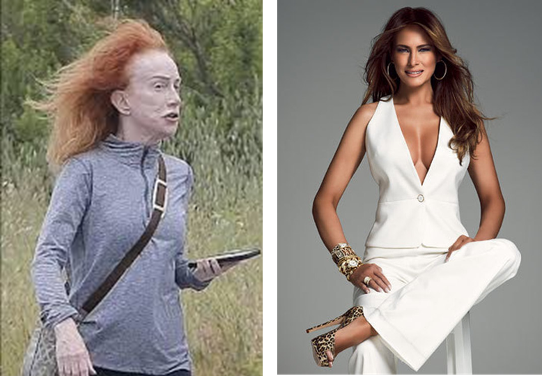 artdplmr's tweet photo. Why does Kathy Griffin seem to hold such a grudge against Melania Trump? I truly don’t understand it. It seems like it’s more than political, something visceral. I feel like it should be obvious, like it’s right there in front of me, but I just can’t figure it out. What do you think? #KathyGriffin #MelaniaTrump