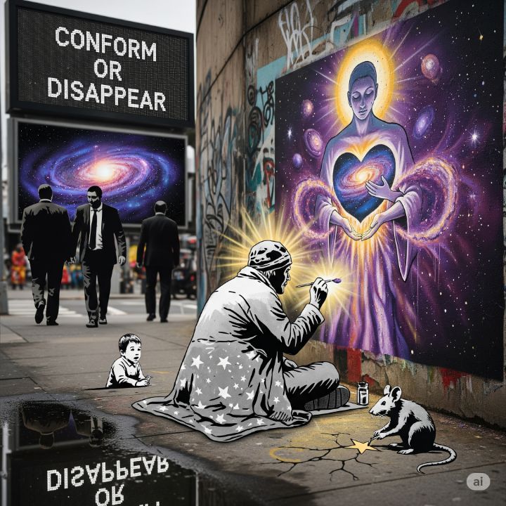 CMooken20161's tweet photo. Art of the Day! "Cosmic Rebellion: Conform or Disappe". Buy at: https://t.co/lb5xWNcmTM https://t.co/bwxeYi4ByN