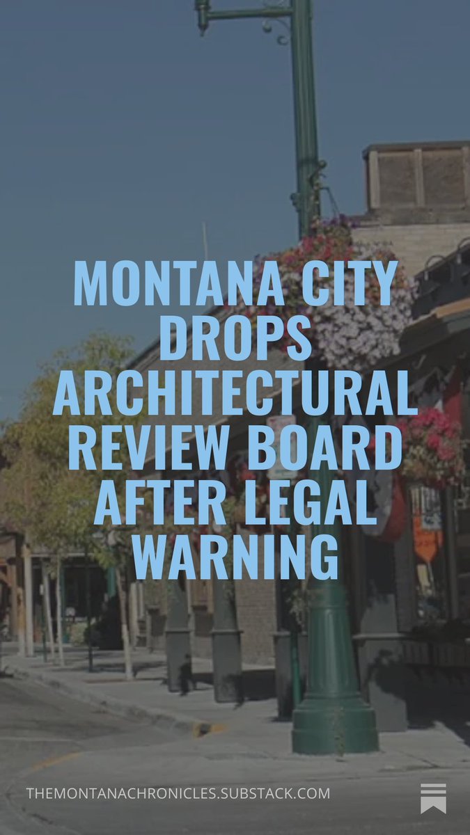 The Whitefish City Council voted last month to eliminate its Architectural Review Committee.

Full story: 

themontanachronicles.substack.com/p/montana-city…

#mtnews #mtpol #montana