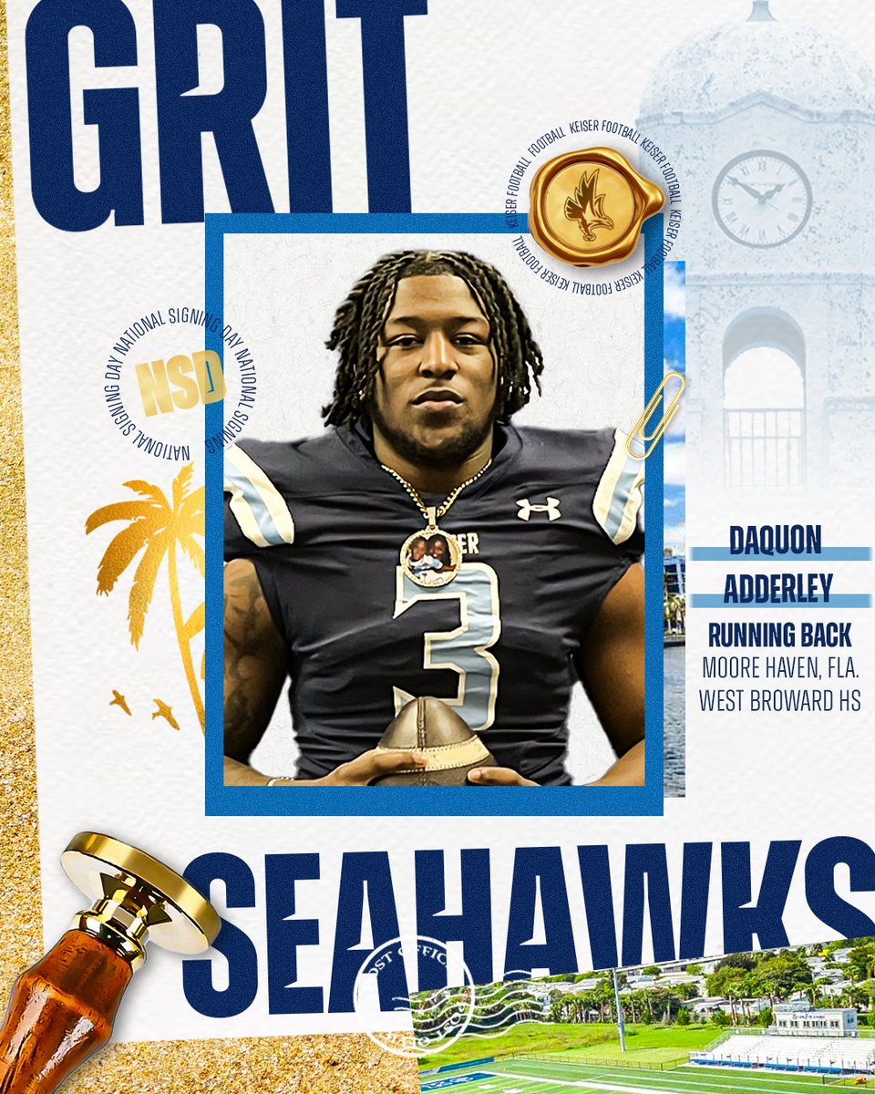 KeiserFootball's tweet image. More touchdowns from Moore Haven 🏈🏃‍♂️

Ladies and Gentlemen, our newest Seahawk, Daquon Adderley

#DefendTheBeach #GRIT #NSD2026 #SeahawkFast #2eahawk6