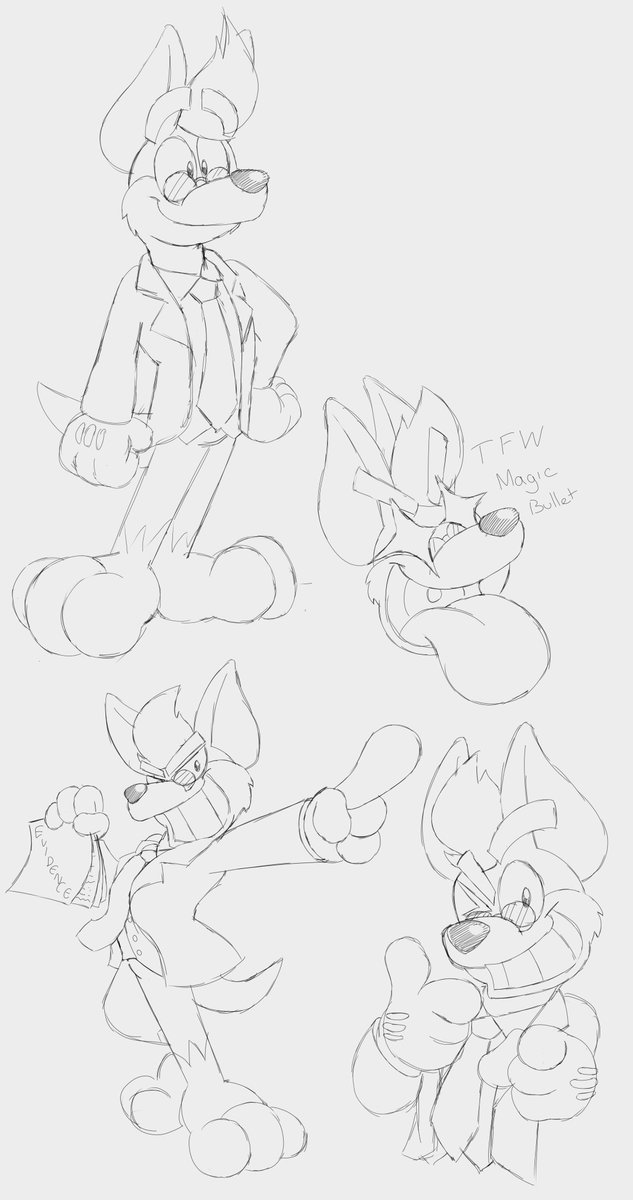 Some unfinished concepts for a Lawyer toon I was working on a bit ago.