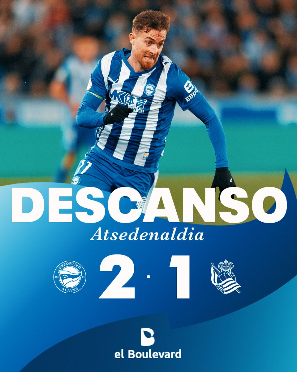 Alaves's tweet photo. ⏸️ ¡Nos marchamos por delante a tiempo de descanso!

#CopaDelReyMAPFRE
#AlavésRealSociedad | #GoazenGlorioso ⚪🔵 https://t.co/t6eTmT6Eqk