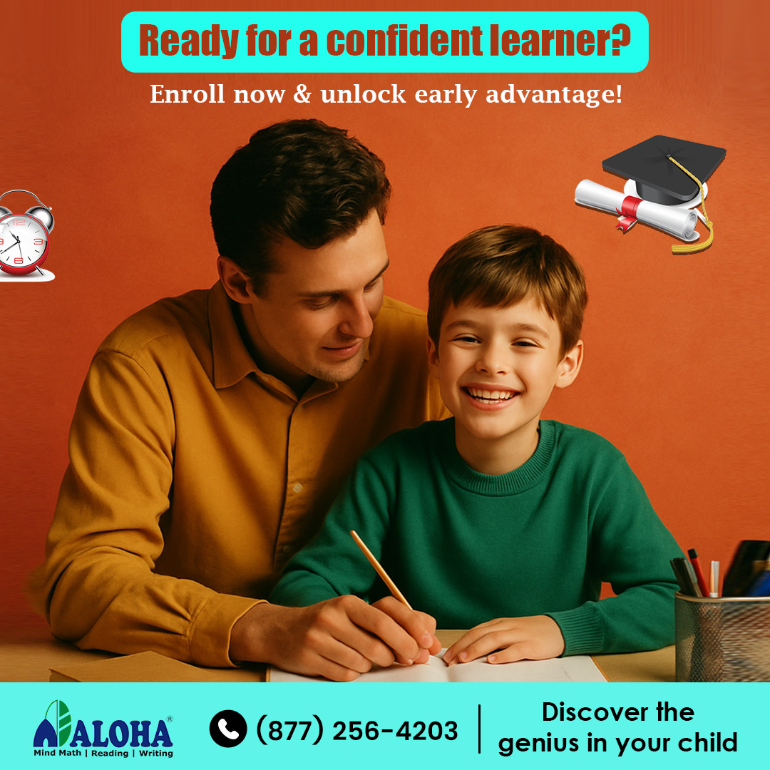 Help your child build confidence, focus, and a strong learning foundation. Enroll with ALOHA Mind Math and give them an early advantage that goes beyond academics.
👉👉alohamindmath.com
📞📞(877) 256-4203
#ALOHAPrograms #Math #Reading #Writing #ALOHA #usa #kids