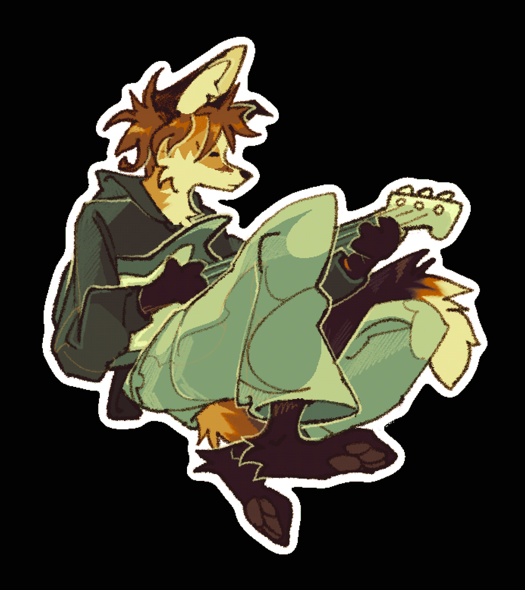 Serpent____x's tweet photo. a fox with a guitar https://t.co/HbDcKI13na
