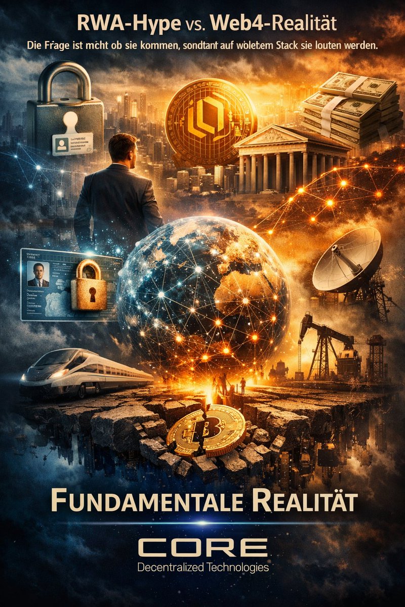 <a href="/CoDeTechCC/">CoDeTech</a>
<a href="/TellMeAboutCORE/">Tell Me More About ₡ORE</a> <a href="/CorePassCC/">CorePass</a> <a href="/RWAwatchlist_/">Real World Asset Watchlist</a>
Alle reden von RWAs – aber kaum jemand spricht über das Fundament.
Ein Token allein ist kein Vermögenswert, sondern oft nur ein hübsches Versprechen.
Ohne Identität, echte Zahlungsabwicklung und robuste Konnektivität bleibt