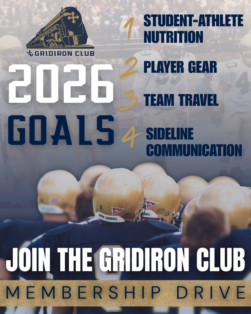 JCUGridironClub's tweet photo. After a successful 2025, the Gridiron Club is looking ahead to 2026!

Support the Gridiron Club during our Membership Drive to not only reconnect with your football brothers, but to support the @JCUFootball program!

Join here:
https://t.co/14B9fRYEwz https://t.co/DRFCkiDLzy