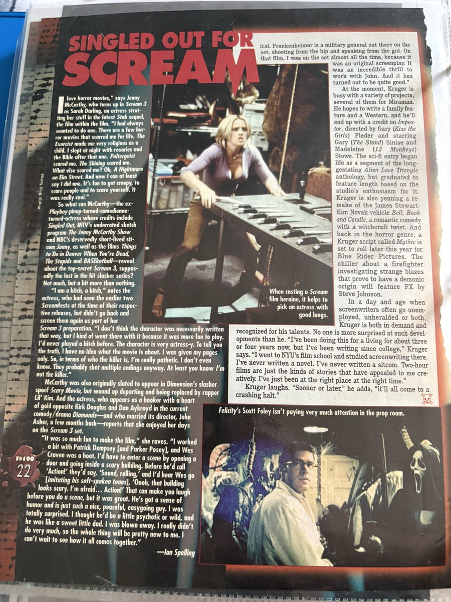 eric_chag's tweet image. #Scream3 turns 26
Here is Fangoria from Jan 2000 covering the movie