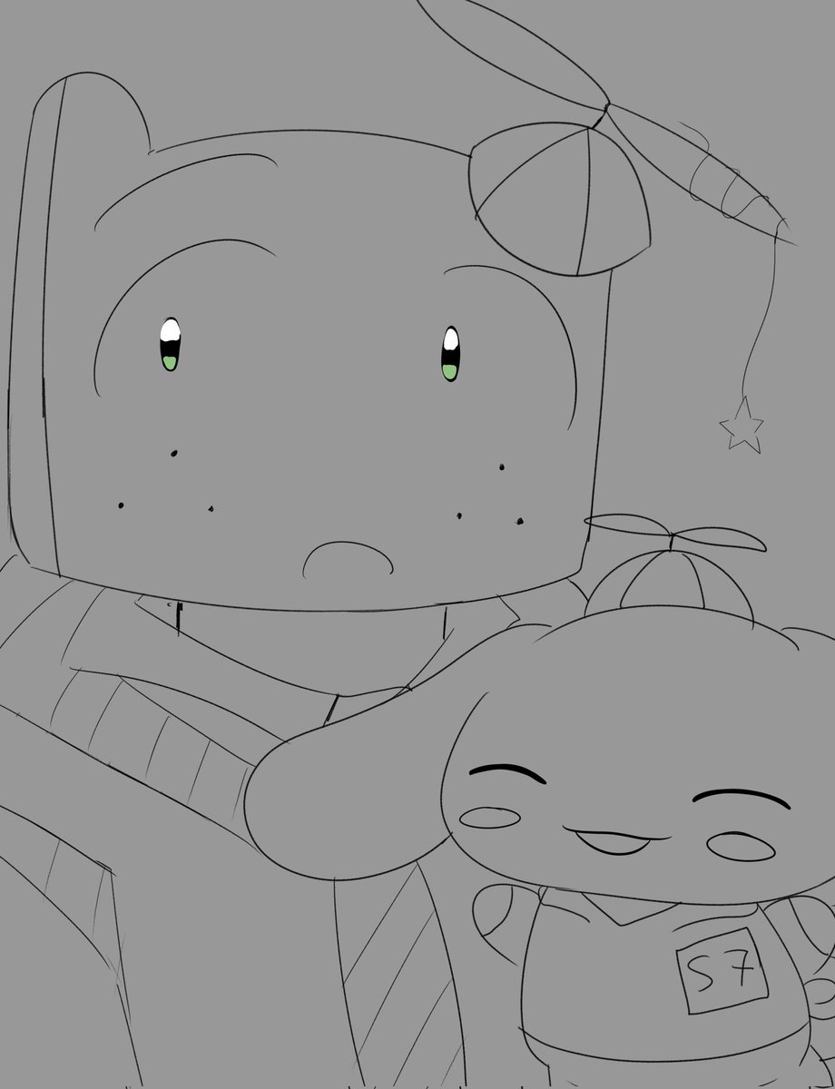 emdoishere's tweet image. (wip) Hmm I wonder who they are.. #smii7y #bigpuffer #frousetwt