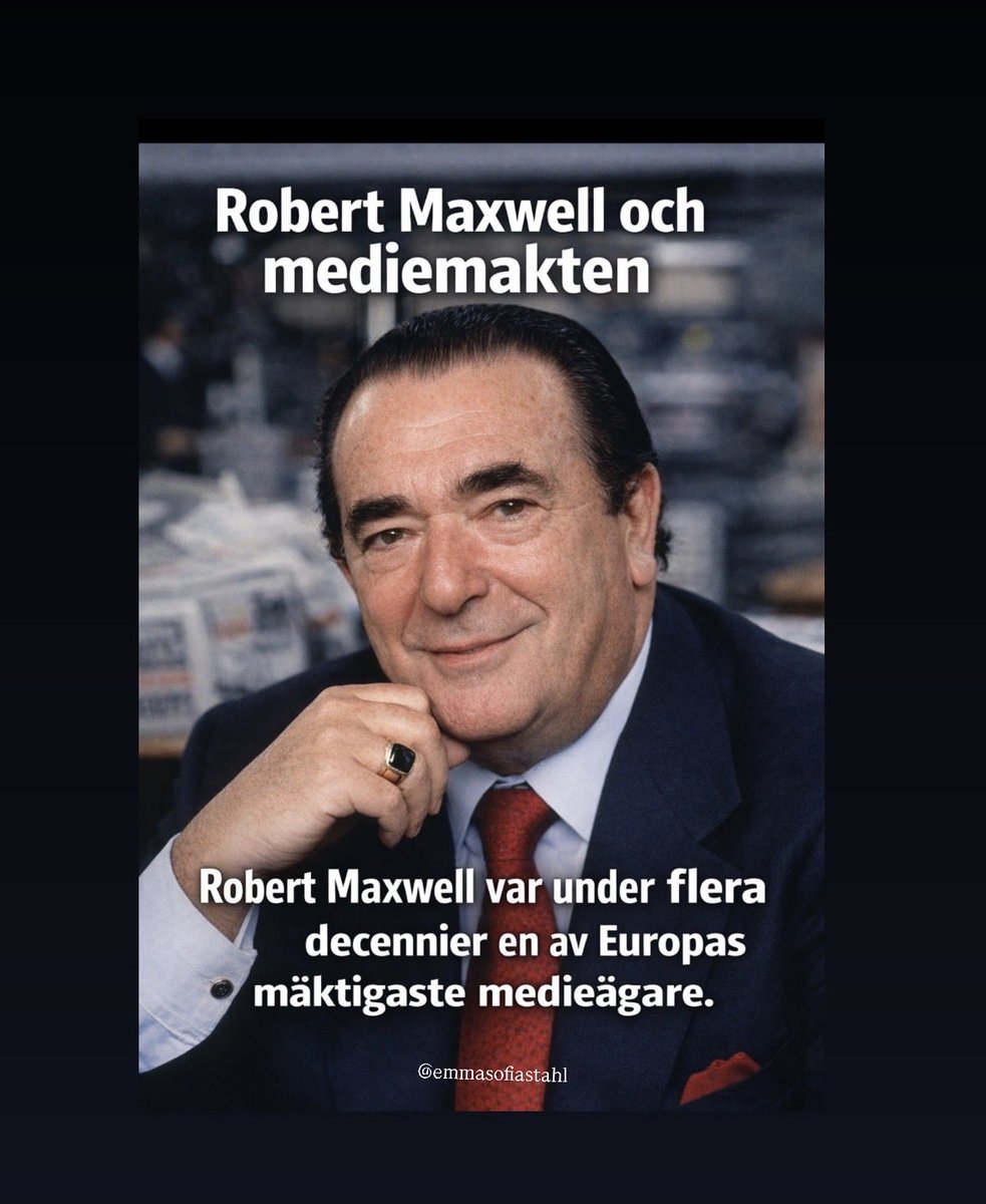 emmasofiastahl's tweet image. Robert Maxwell, Ghislane Maxwells pappa, var inte vem som helst. Han var en av Europas mäktigaste mediaägare. 

Varför detta är viktigt? 

Att kontrollera stora delar av media betyder inte bara att “äga tidningar”. Det handlar om:

   •   vilka berättelser som får utrymme.
   •…