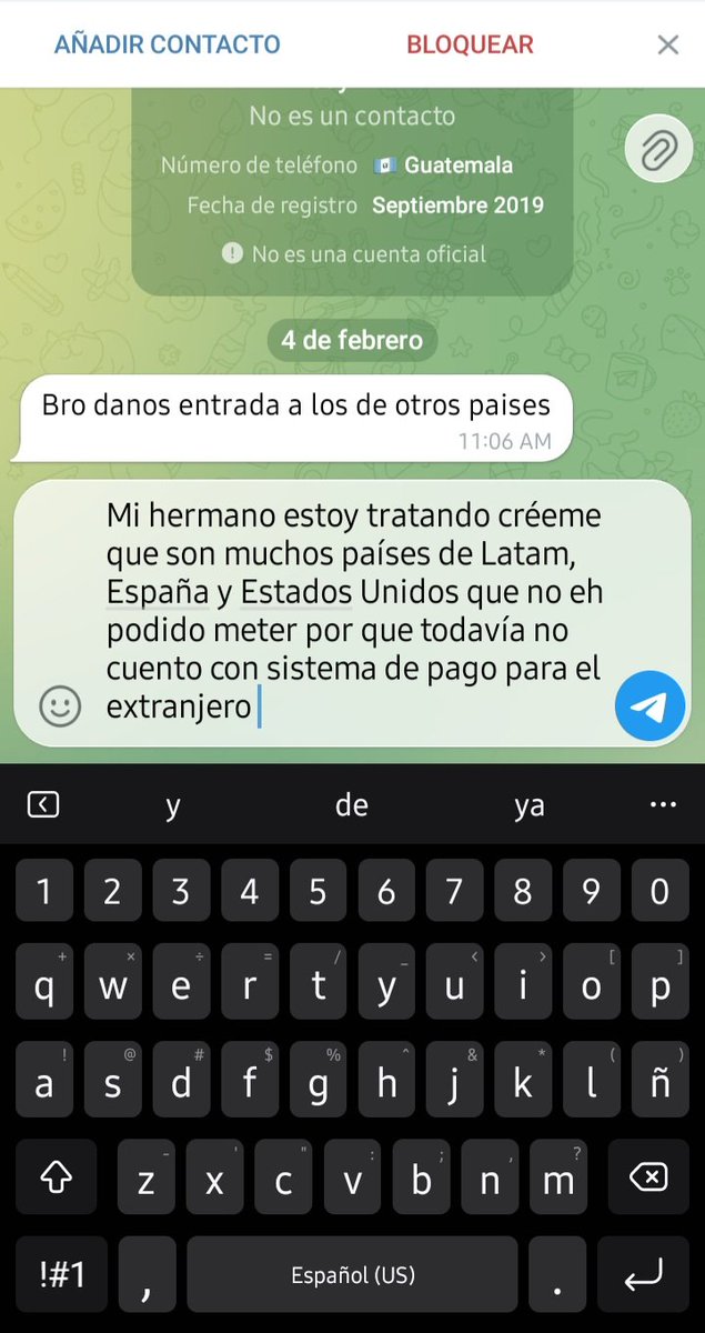 Una disculpa muchas  personas de otros paises quieren entrar y no ehh podido meterlas... Y hay mucha gente de México que solo manda mensaje para hacerme perder el tiempo