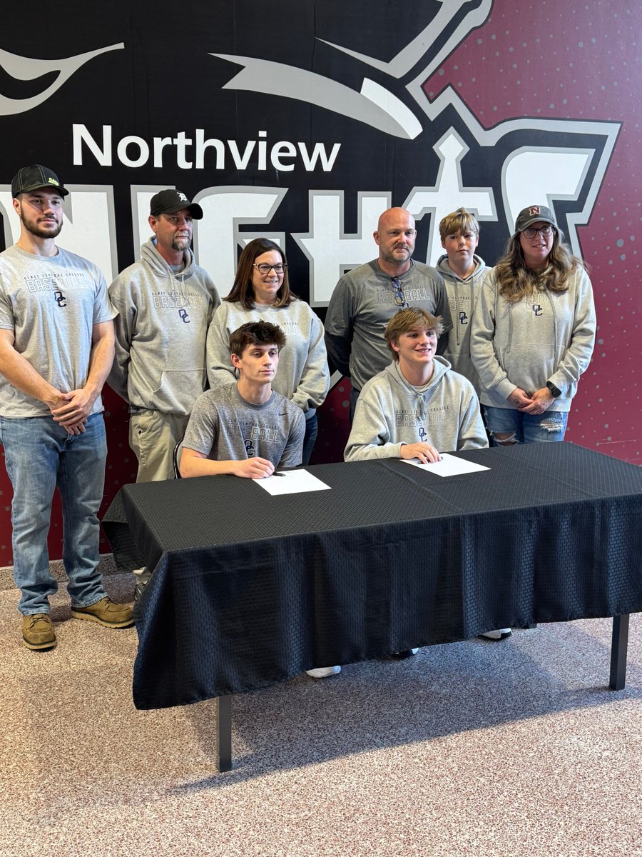 knightsath's tweet photo. Congrats to Dom Barnhart and Jackson Pierce signing to play baseball at Olney Central https://t.co/ng6nCoyq7n
