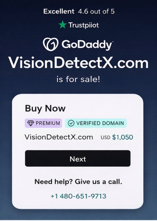 DomainHubX's tweet image. Elevate your AI vision brand with VisionDetectX.com — ideal for computer vision and detection startups.
Available via GoDaddy securely.
#ComputerVision #AI #Startup