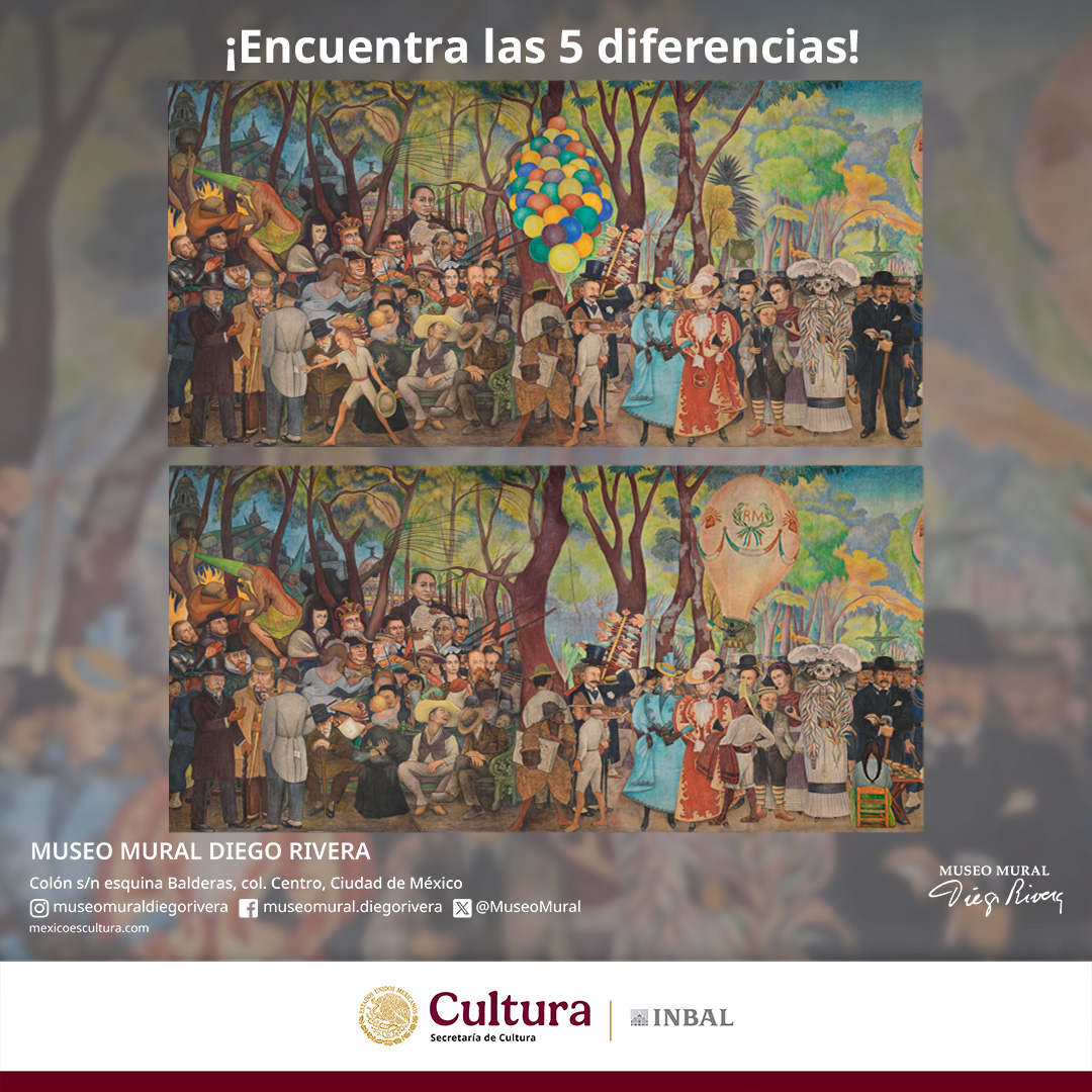¡Encuentra las 5 diferencias!
Pon a prueba tus habilidades de observación 🧐

<a href="/bellasartesinba/">Instituto Nacional de Bellas Artes y Literatura</a>