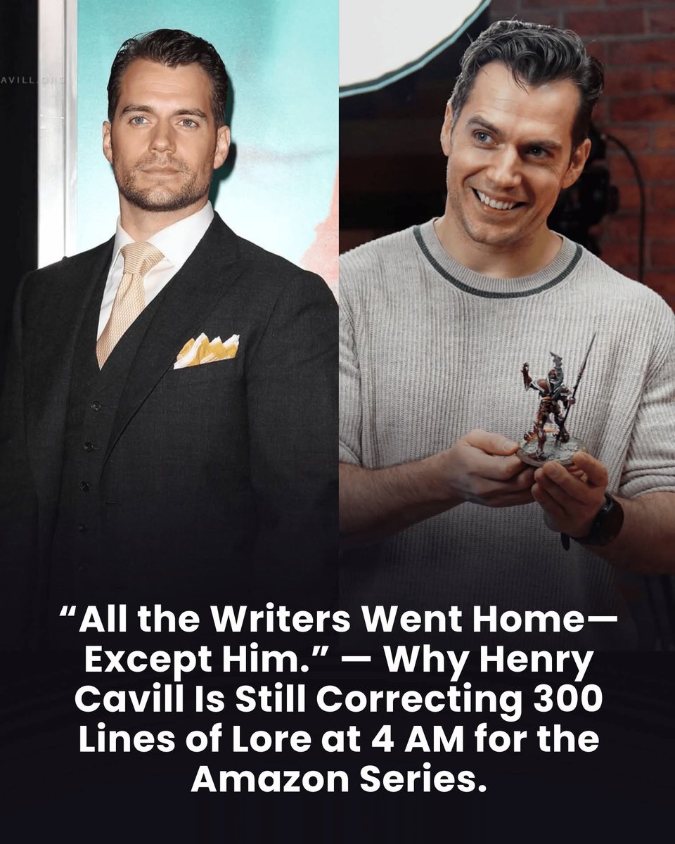 SandMan99588's tweet image. “All the Writers Went Home—Except Him.” — Why Henry Cavill Is Still Correcting 300 Lines of Lore at 4 AM for the Amazon Series. While the writers clocked out, Henry Cavill stayed behind — at 4 AM, red pen in hand, guarding Warhammer 40,000 like sacred text. Correcting lore, armor…