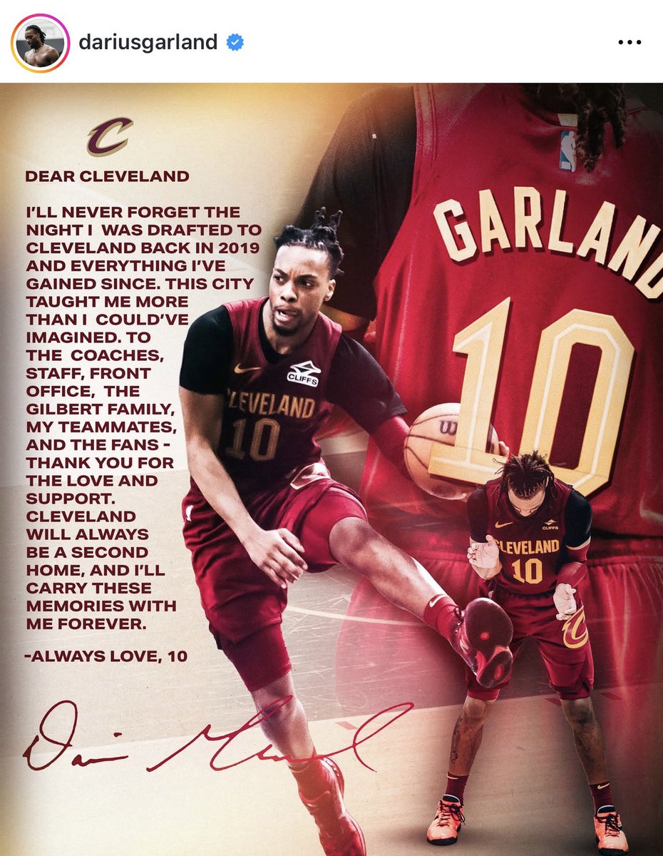 ESPNCleveland's tweet photo. Darius Garland sends a message to Cavs fans 🥹🥹🥹 https://t.co/cTZ4FVWrhW
