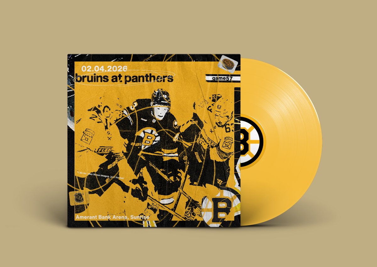 Black &amp; Gold LP Series:
Game 57 — Feb 04
@ Florida Panthers
Cover 34
#NHLBruins