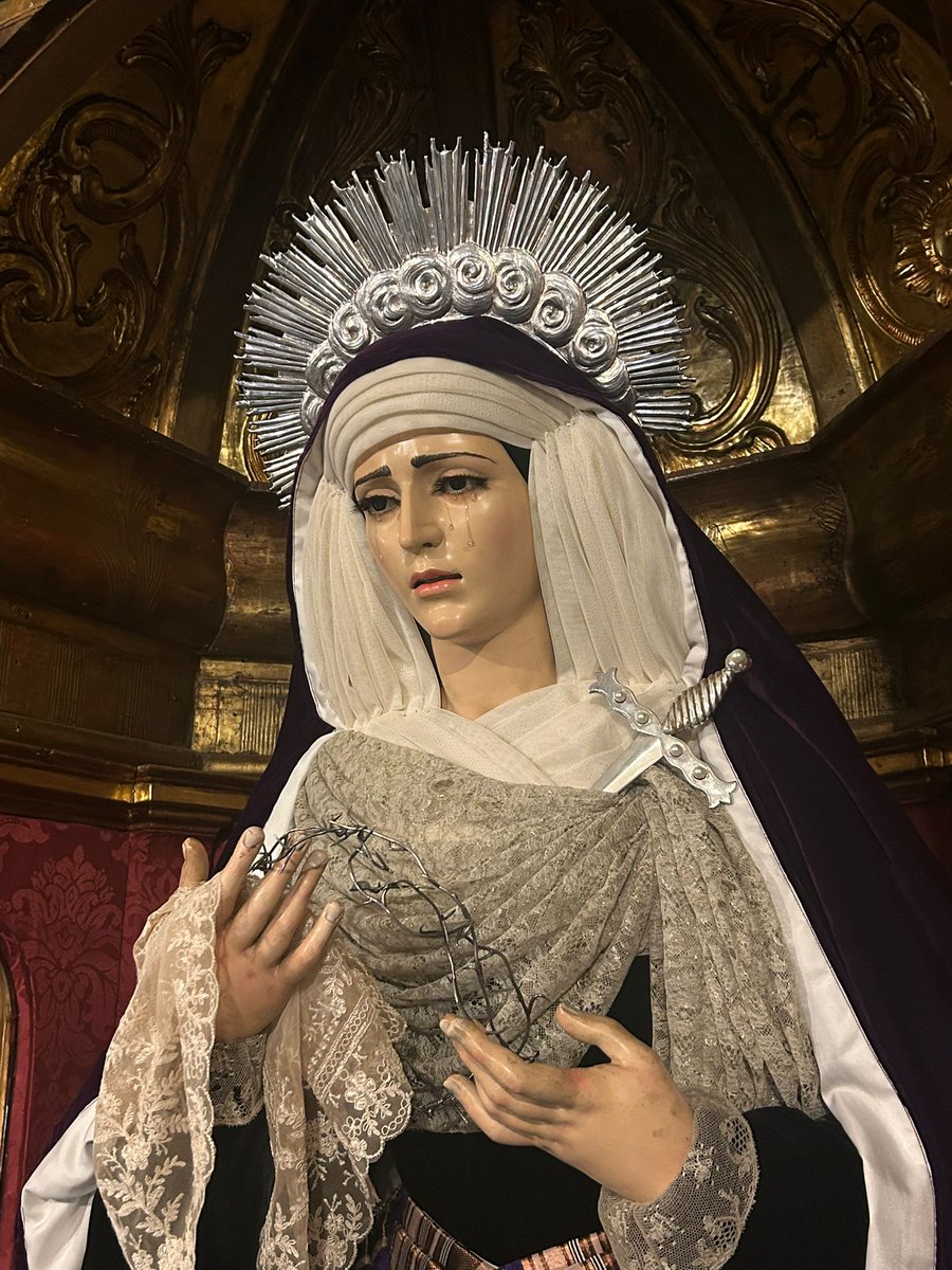 Alex27Sep's tweet image. María Santísima del Mayor Dolor en su Soledad de la Hermandad del Santo Entierro de San Fernando, vestida de hebrea.