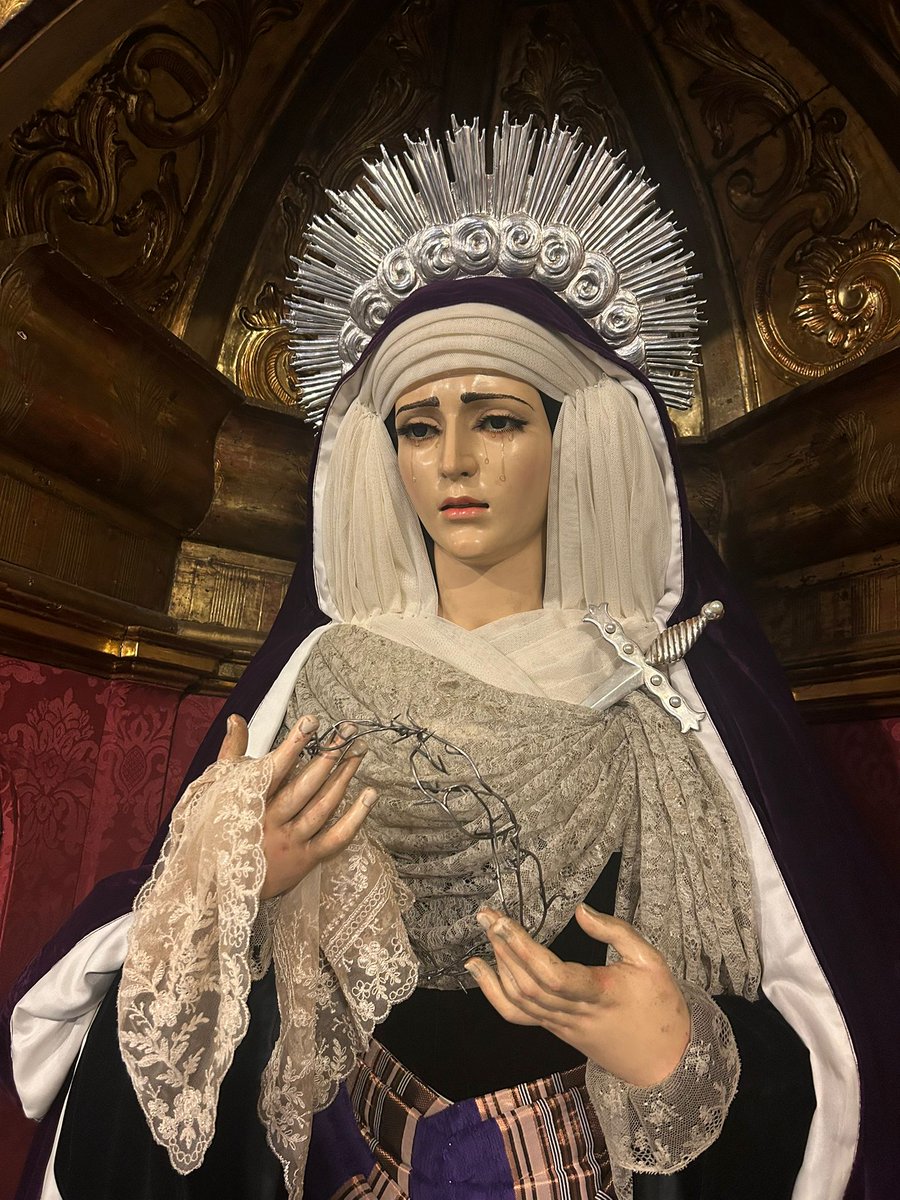 Alex27Sep's tweet image. María Santísima del Mayor Dolor en su Soledad de la Hermandad del Santo Entierro de San Fernando, vestida de hebrea.