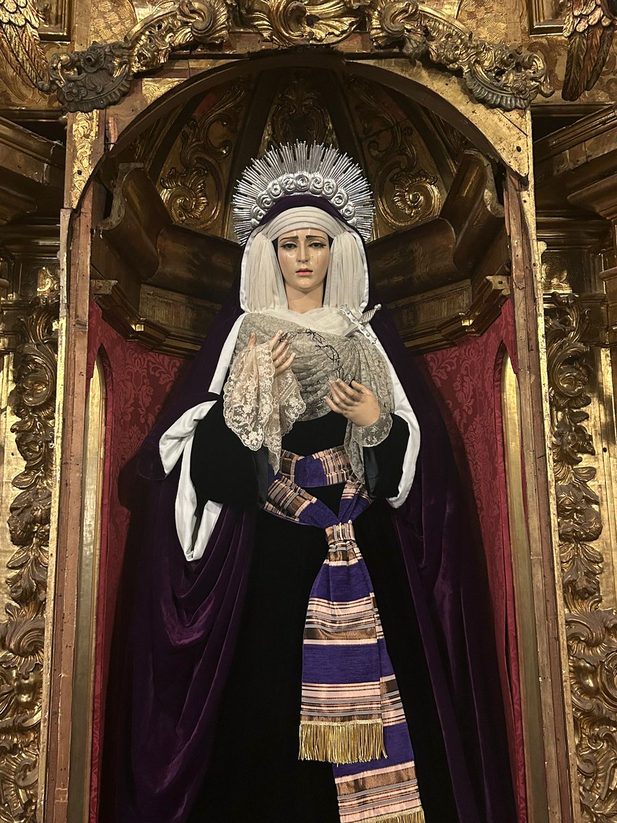 Alex27Sep's tweet image. María Santísima del Mayor Dolor en su Soledad de la Hermandad del Santo Entierro de San Fernando, vestida de hebrea.