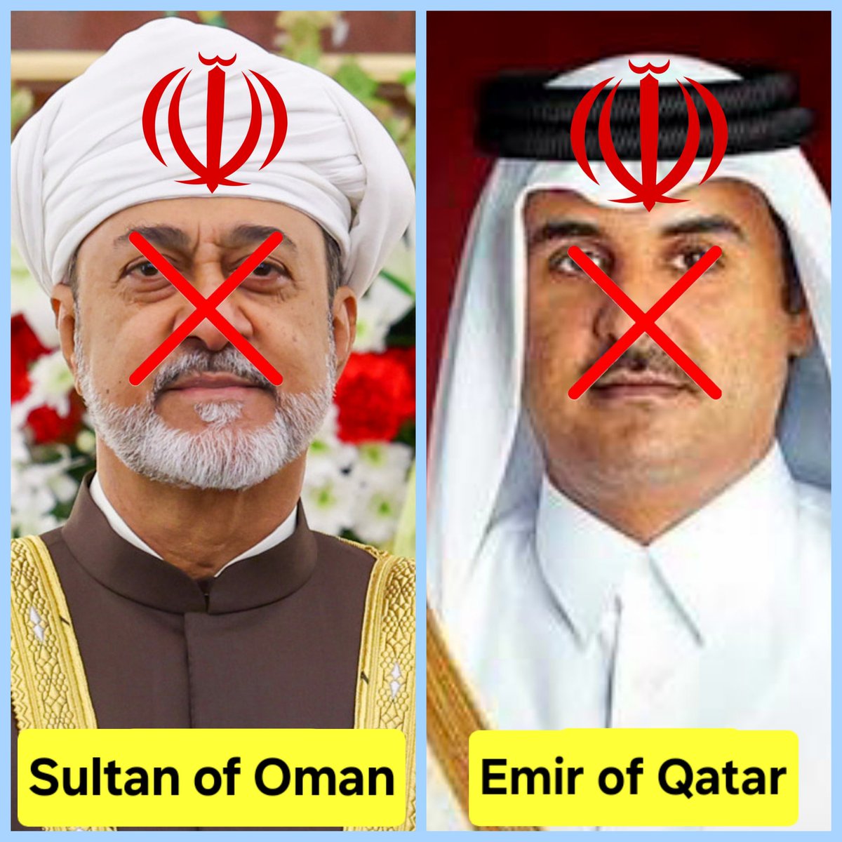 farshidbabaei18's tweet image. After the fall of the Islamic Republic, we will not forget that the Emir of #Qatar and the Sultan of #Oman were also complicit in the #massacre of more than 40,000 Iranians.

@EricTrump @jaredkushner 
@VP @LindseyGrahamSC