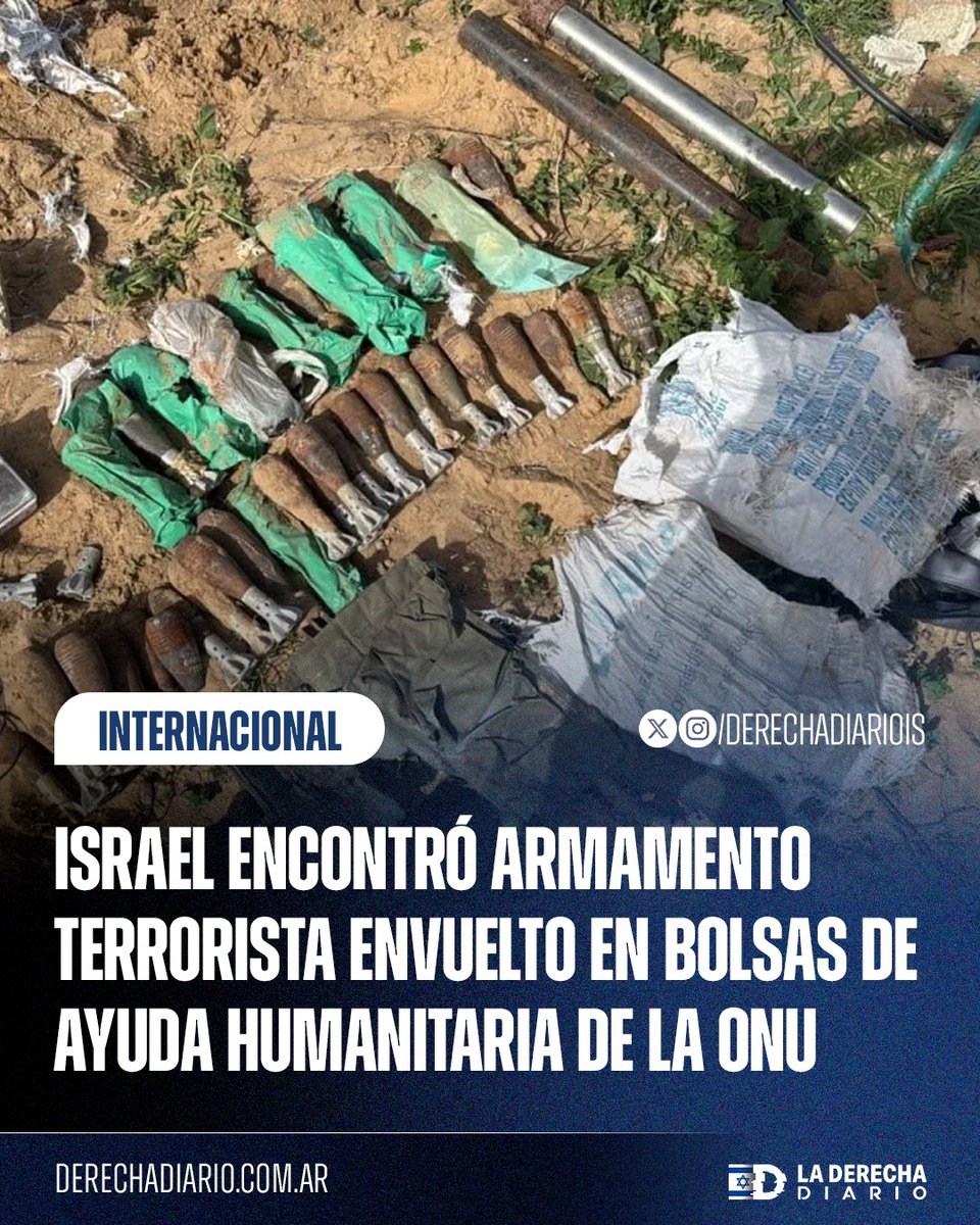 🇮🇱🇵🇸🇺🇳 | Soldados israelíes descubrieron armamento militar terrorista destinado al grupo terrorista Hamás envuelto en bolsas de ayuda humanitaria de la ONU.