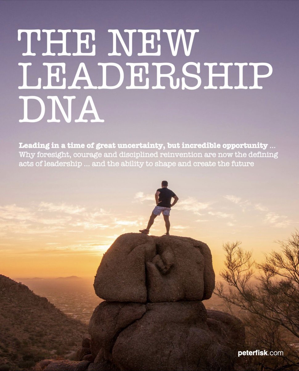 Leading in a time of great uncertainty, but incredible opportunity … why foresight, courage and disciplined reinvention are now the defining acts of leadership … the ability to create and shape the future: lnkd.in/esYYPDew #leadership #futures #change #transformation