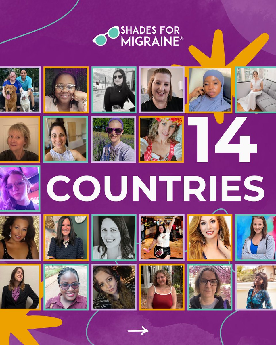 shades4migraine's tweet photo. Introducing the 2026 Shades for #Migraine Community Leaders! 😎⁠
⁠
Meet the 70 passionate volunteers leading this year's campaign in their local communities! Through their stories, advocacy, and dedication, they’ll inspire and empower countless others to find their voice, take action, and spread migraine awareness. 💜⁠
⁠
Join us and learn how you can participate:
https://t.co/lZdtUbZNlw