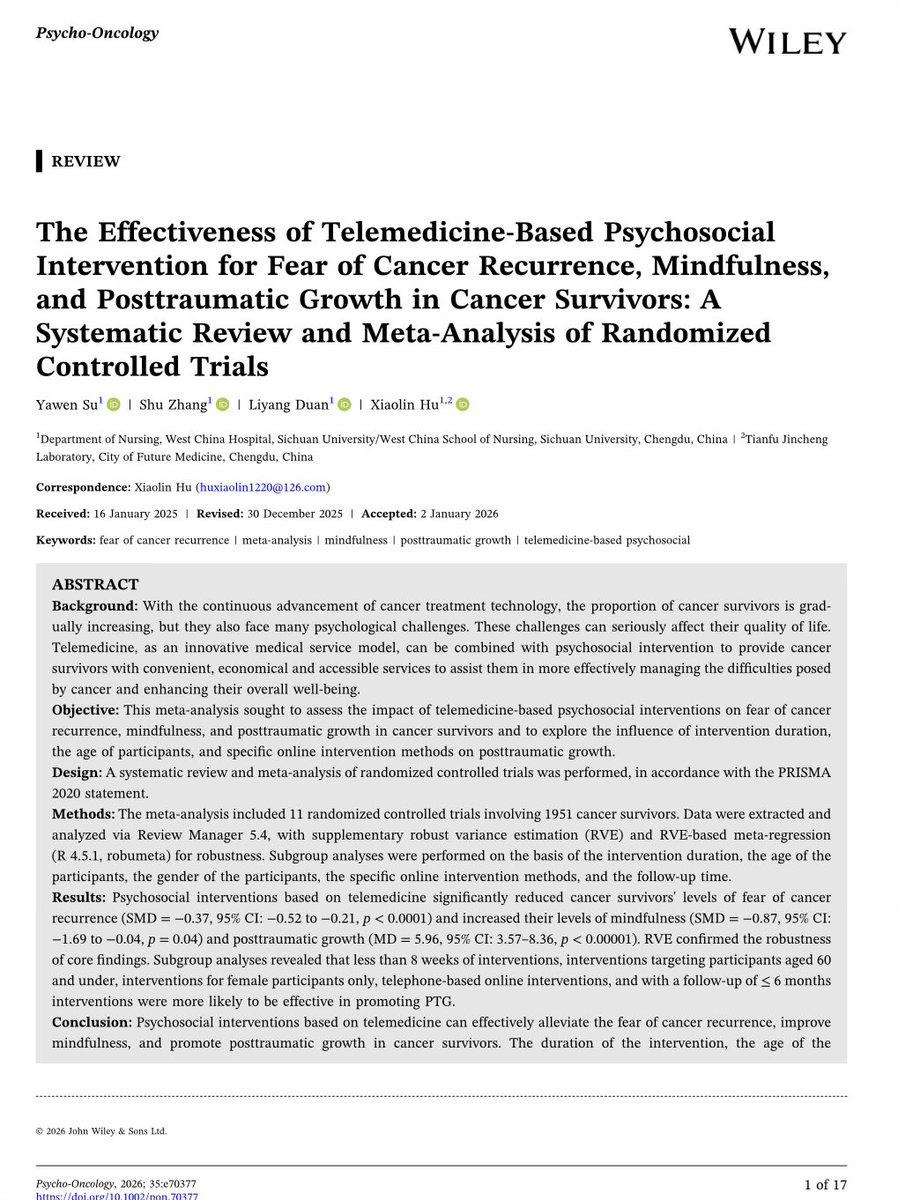 Psycho-Oncology tweet media