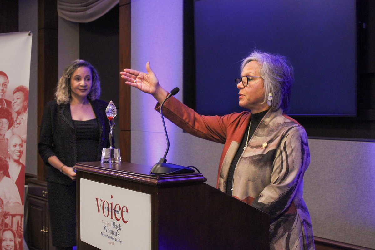 Honored to receive the Barbara Lee Reproductive Justice Champion Award from <a href="/BlackWomensRJ/">In Our Own Voice</a>. This work is not about the recognition but the outcome for the mothers and families whose voices are often silenced. 

I brought the issue of maternal mortality to Congress and will