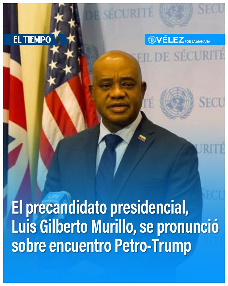 ELTIEMPO's tweet image. #Vélezporlamañana | El precandidato presidencial, Luis Gilberto Murillo, se pronunció sobre encuentro Petro-Trump: 'Gran triunfo para Colombia'▶️
eltiempo.com/politica/gobie…
@lcvelez