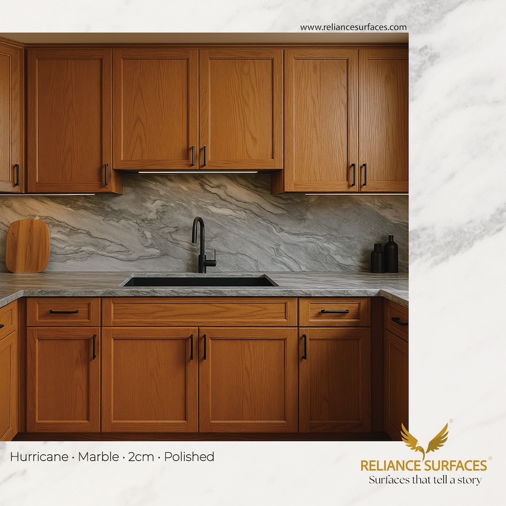 RelianceStones's tweet photo. Every space has a past and the potential for a new chapter. From an outdated kitchen to a refined, modern transformation, this before and after reveals how hurricane marble brings movement, elegance and character. Reliance Surfaces • Surfaces that tell a story https://t.co/1AOwEnfJtc