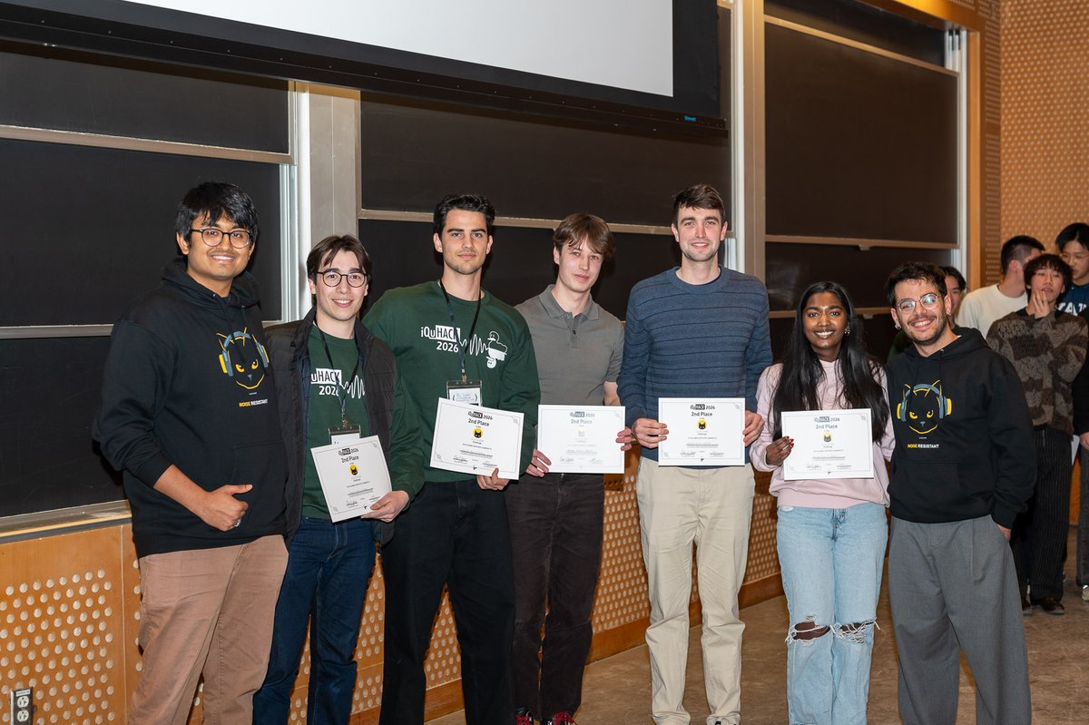 Alice__Bob's tweet photo. Quantum errors never stop. Thankfully, neither do curious students. ⚡🧠

Last weekend we sponsored the @MIT's #iQuHACK, the biggest quantum student hackathon in the US! 🇺🇸

Our challenge was all about quantum error correction (QEC), a must-have ingredient if you want to build a fault-tolerant quantum computer. ⚛️🖥️

We invited teams to design new QEC codes inspired by classical ones, leveraging a defining feature of cat qubits: biased noise. 🐈‍⬛⚡️

With biased noise, you can protect much more strongly against one error type than the other, and this can reduce the overhead substantially, but only if the code is made to take advantage of it. Students got to test this out, seeing how code design translates into resource costs for fault-tolerant quantum computing. 🔧

What impressed us most was how fast the hackers learned. Students would start a conversation with “I’m very new to error correction,” and then ask sharp questions about things like Reed–Solomon codes, the learning curve was steep! 📈

The result? Teams really pulled it out of the bag. The depth and quality of their work went beyond our expectations. 🚀

Big thanks to the mentors Diego Polimeni and Shantanu Jha for bringing the challenge to life, and most of all to the participants for their commitment and enthusiasm! 🙌

Congrats to our winning teams: YQuanbinator (1st), Mente Fria (2nd), and Redbull Rockstars (3rd) 👏🏆 

#quantumcomputing #quantumerrorcorrection #catqubits