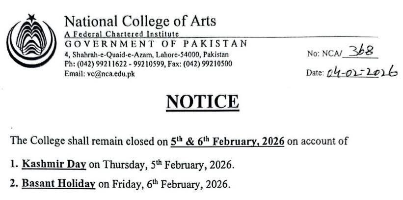 National College of Arts (NCA) tweet media