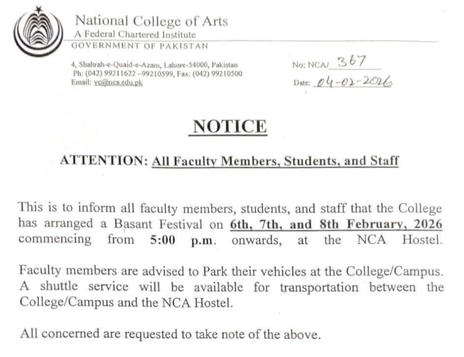 National College of Arts (NCA) tweet media