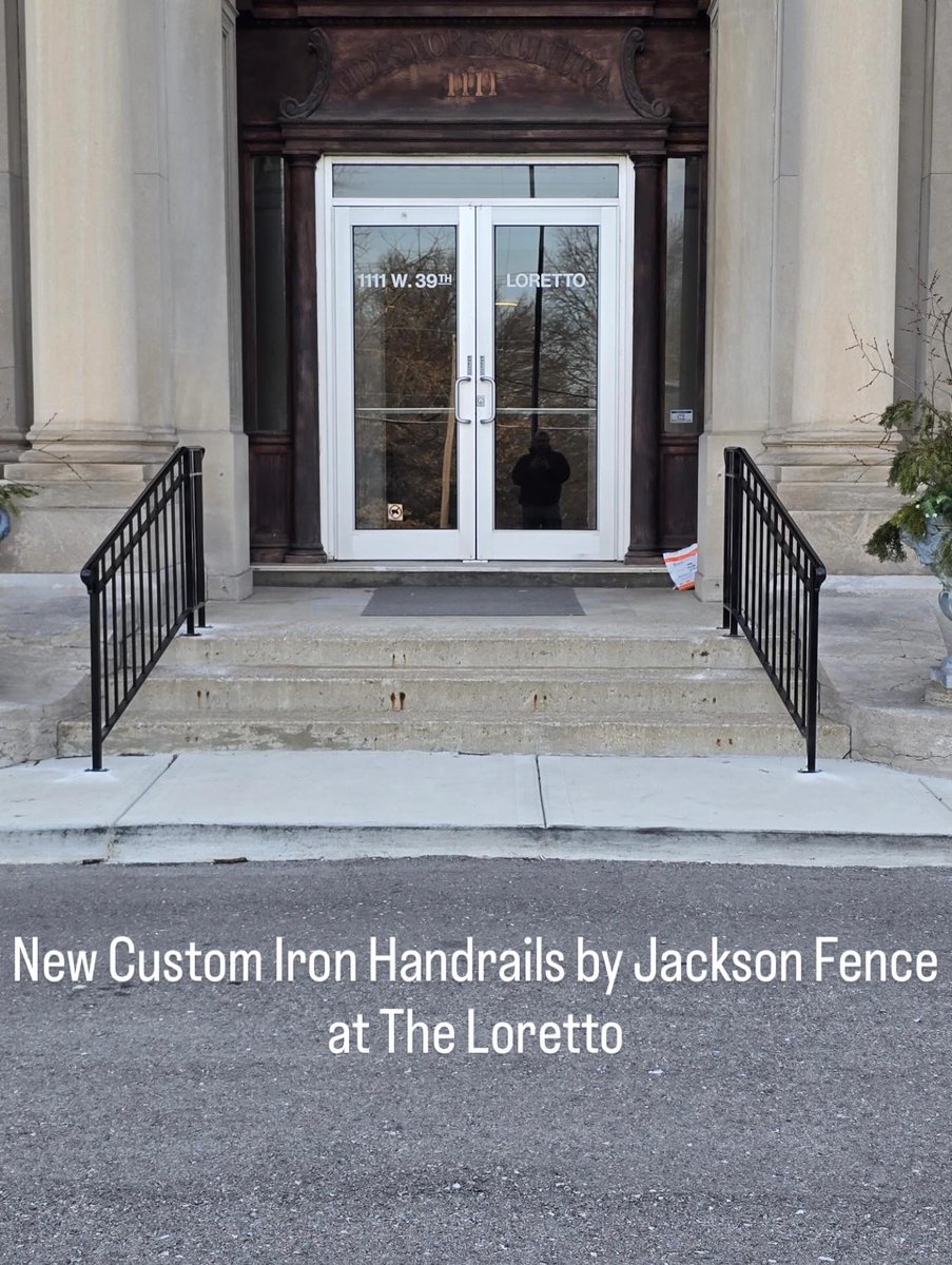 jacksonfencekc's tweet photo. New custom iron handrails at The Loretto by Jackson Fence! Visit our website to request a free estimate! 816-838-8598 https://t.co/LmdxxIvooD #kc #kansascity #fence #fencecompany #kansascityfencecompany #fenceinstallation #privacyfence #leawood #cedarfence #missionhillsks #iron https://t.co/Ks0x3TQiRK