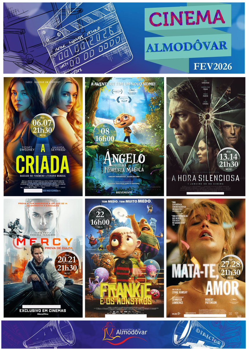 Munic_Almodovar's tweet photo. 🎬✨ Fevereiro no Cineteatro de Almodôvar!
Descubra as nossas propostas cinematográficas para este mês e viva grandes emoções na tela! 🍿
#CineteatroAlmodôvar #Cinema #FevereiroNoCinema #Cultura #Almodôvar https://t.co/GfQyFmXrxv