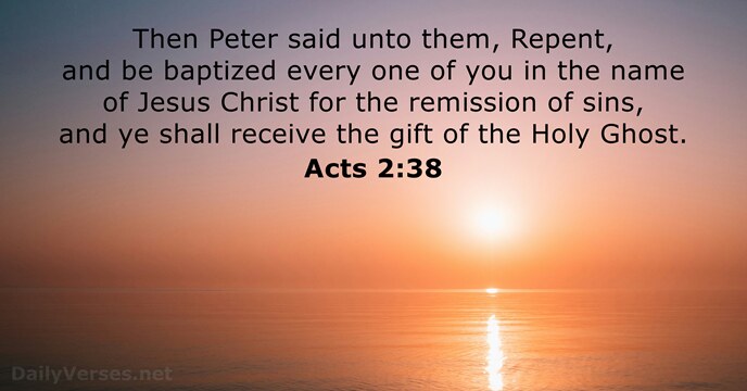 Cairnlodge1's tweet photo. #Acts 2:38
Then Peter said unto them, #Repent, and be #Baptised every one of you in the name of Jesus Christ for the remission of sins, and ye shall receive the gift of the Holy Ghost.

#KingJamesVersion #KJV #AuthorisedVersion #AV https://t.co/r3rX7sybBW