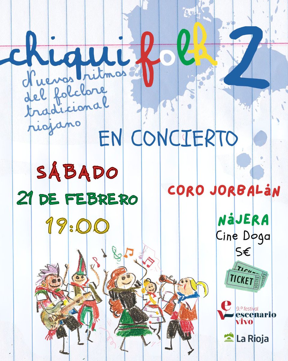 #Chiquifolk en #Nájera <a href="/CoroJorbalan/">Coro Jorbalán</a>  #folk #folclore #Música #LaRioja #talentoriojano <a href="/escenariovivo/">Escenario Vivo</a>    <a href="/aytonajera2025/">Ayuntamiento de Nájera</a>