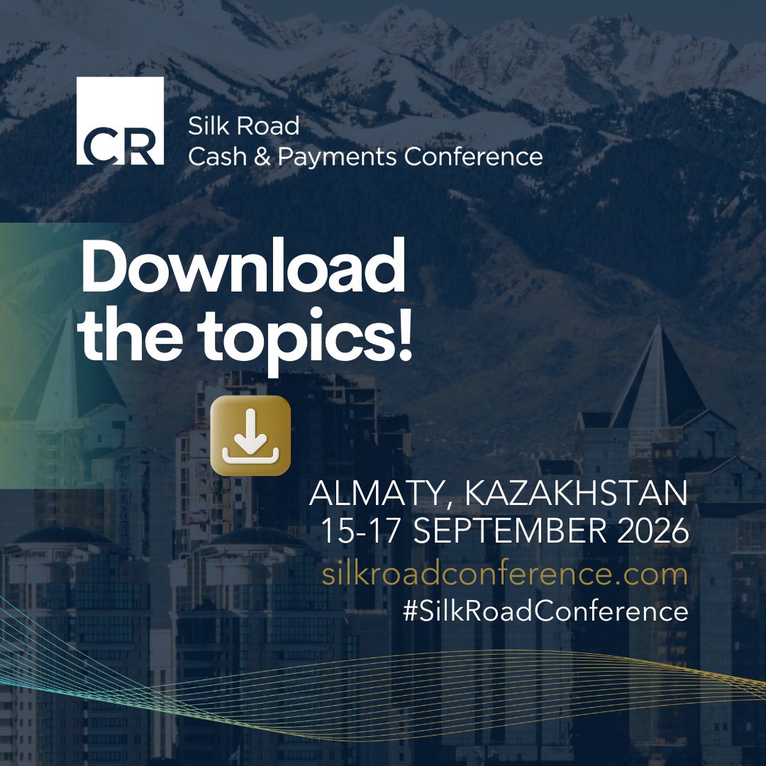 CurrencyResearc's tweet photo. How will Central Asia’s payments landscape evolve? Join leaders at #SilkRoadConference 2026 in Almaty to shape the future of cash and digital payments. Discover why you must be there. Download the topics here: https://t.co/9gG7VTVJvK https://t.co/tYimFG4L2U