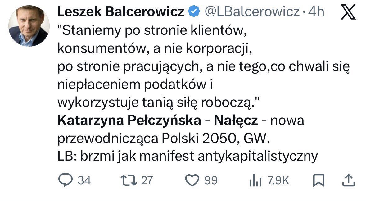 Byle jaka płaca za ciężką pracę, książka życzeń i zażaleń zamiast realnej ochrony konsumenta, przedsiębiorstwa-molochy nie liczące sie z nikim i z niczym - nazwanie sprzeciwu wobec takich praktyk "manifestem antykapitalistycznym" to nieporozumienie.

Dziś w Polsce:

- banki i