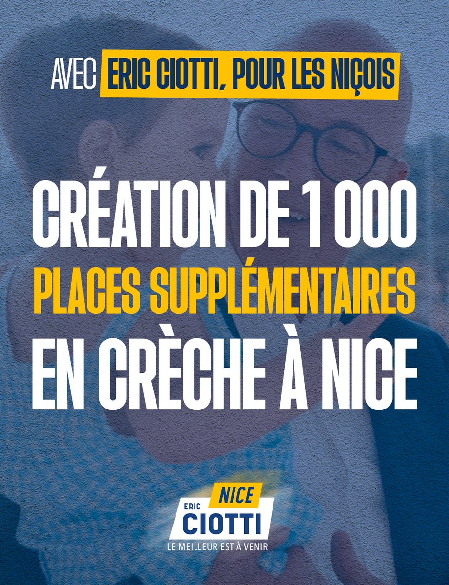 Je le dis clairement : nous créerons 1 000 places de crèche supplémentaires, publiques, privées et en micro-crèches. Travailler ne doit jamais dépendre du mode de garde : à Nice, chacun y aura accès !