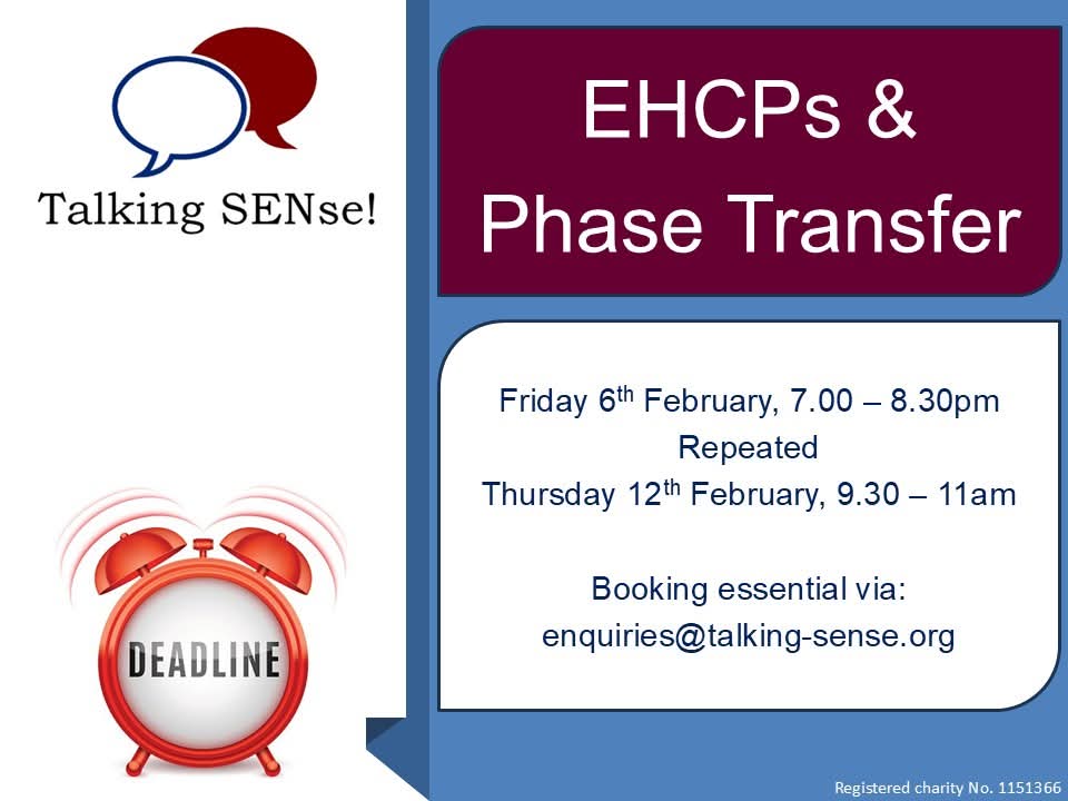 Webinar for parents/carers of children with an EHCP going through phase transfer 👇

Email us at: enquiries@talking-sense.org