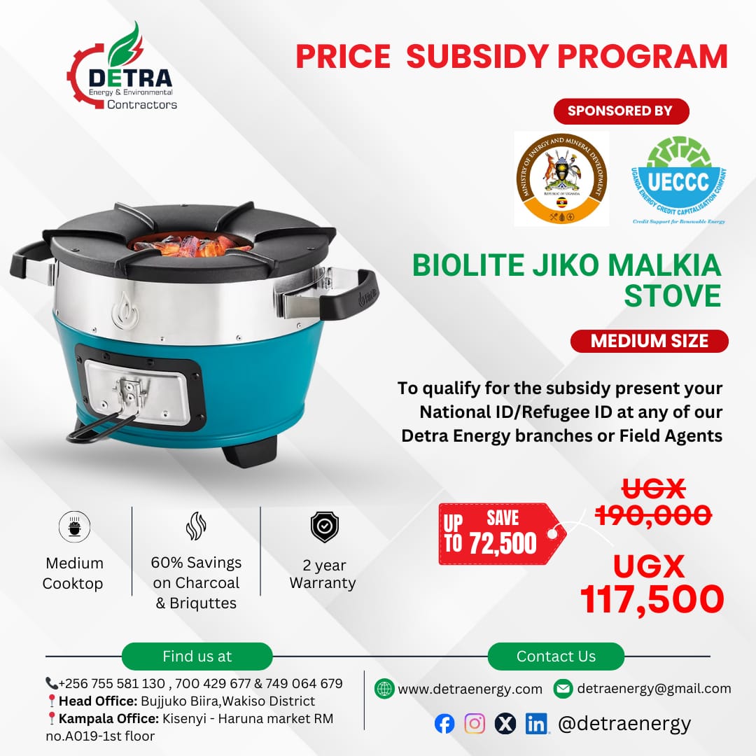 allen_namwase's tweet photo. Hello sir, @AhumuzaDouglas!
Did you know that @DetraEnergy is supplying it's #ImprovedStoves across the country at a very low price, this is after @MEMD_Uganda &amp; @UECCC1 decided to reduce on price by paying half for anyone interested in owning #Biolitestove https://t.co/0zYrXy5yek