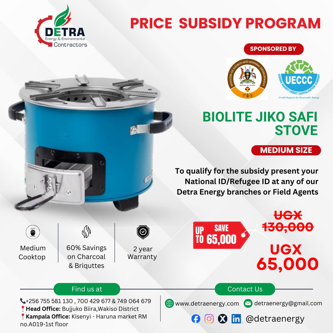 allen_namwase's tweet photo. Hello sir, @AhumuzaDouglas!
Did you know that @DetraEnergy is supplying it's #ImprovedStoves across the country at a very low price, this is after @MEMD_Uganda &amp; @UECCC1 decided to reduce on price by paying half for anyone interested in owning #Biolitestove https://t.co/0zYrXy5yek