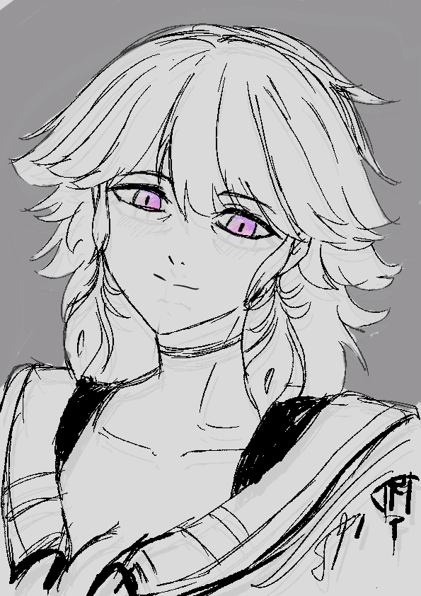 R0_busta's tweet photo. Going through something rn. Forced myself to draw eventhough it has been more than 6 months of not even touching a pencil.. feelings reflect with the sketch I guess. 
 #KFPicasso https://t.co/YO7BX4oEoF