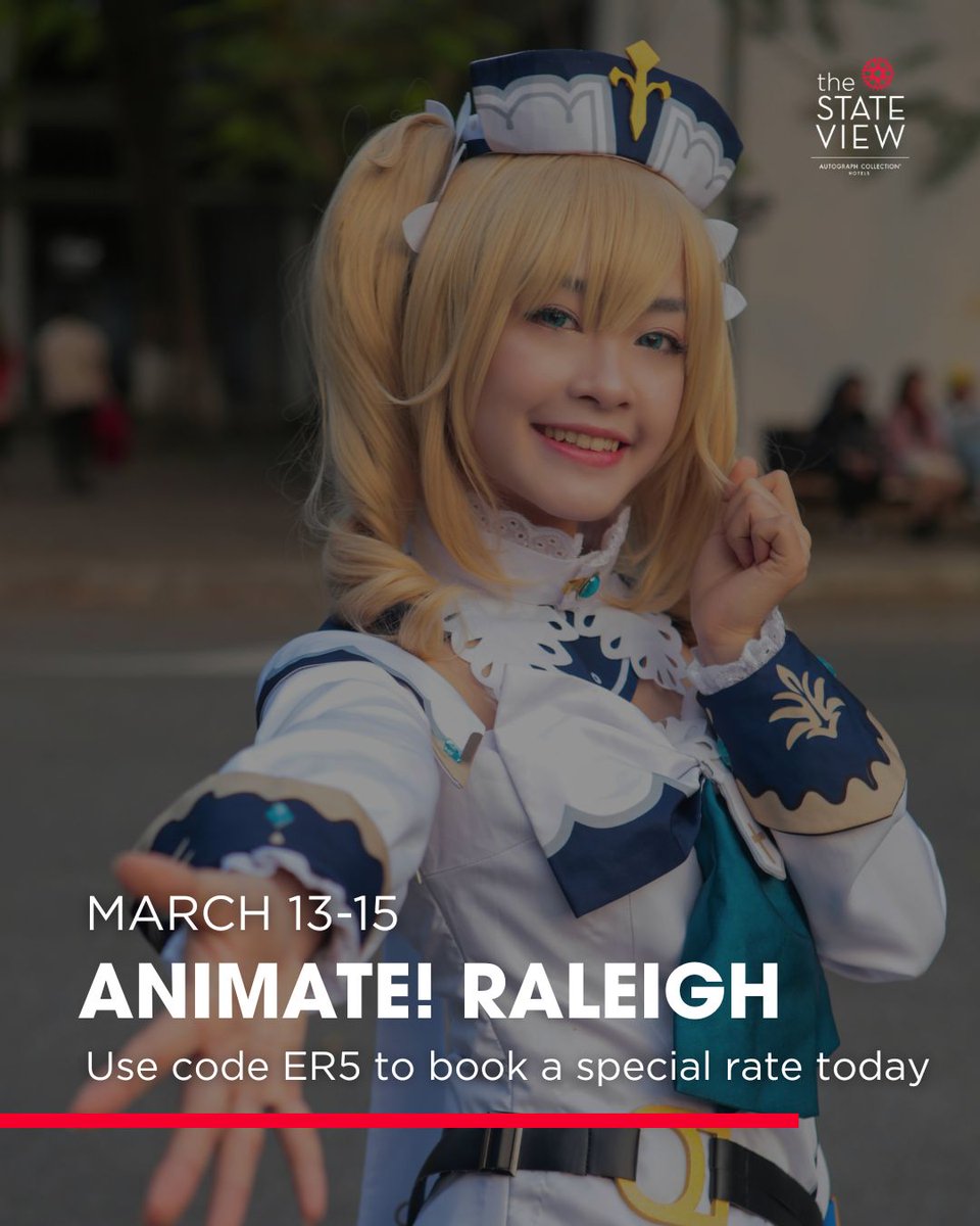StateViewHotel's tweet photo. Animate! Raleigh is officially taking over the city March 13–15, and your weekend deserves a legendary home base. Skip the downtown chaos and retreat to the StateView Hotel. ��️✨

Book Now: https://t.co/ETj9K6YgFk https://t.co/DzrlY33VAA