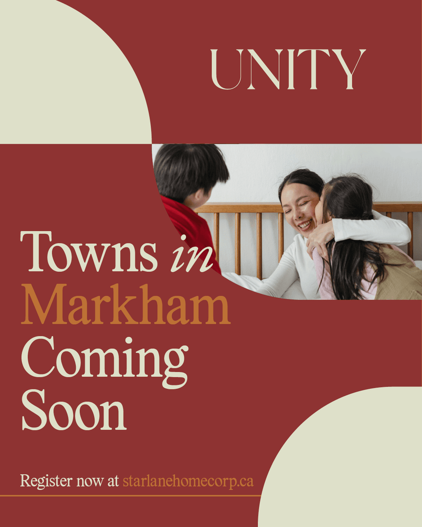 StarlaneHomes's tweet photo. Something new is coming to Markham.

Unity introduces 250 contemporary townhomes at Warden &amp; Elgin Mills, designed for modern lifestyles and everyday comfort.

Register now to stay ahead of the launch at https://t.co/3QB7Li2lsf. https://t.co/7T7kznuV1j